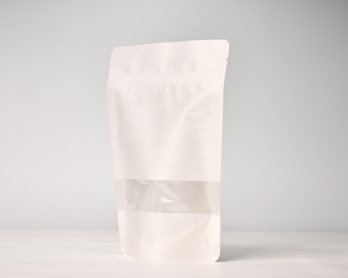 16 oz Rice Paper Stand Up Pouch with Window with Zipper
