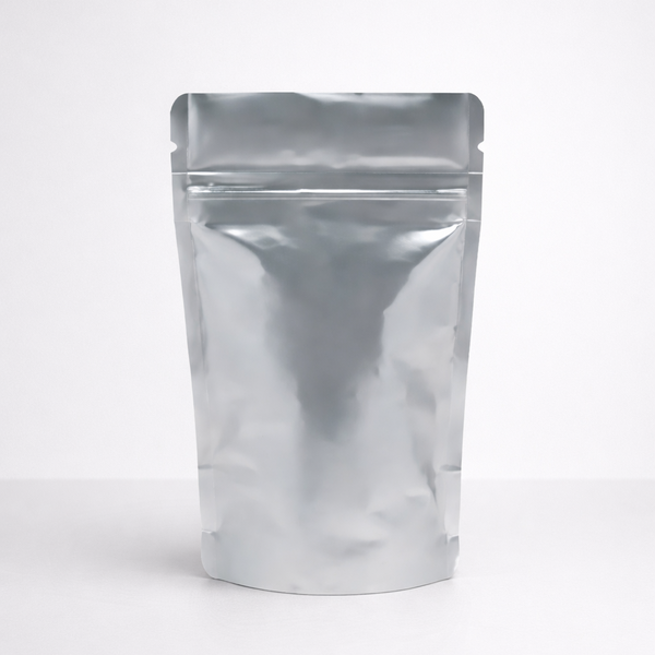 Gloss Silver Stand Up Pouch with Zipper