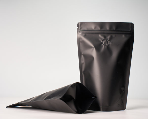 14-16 oz Stand Up Pouch with valve with Zipper