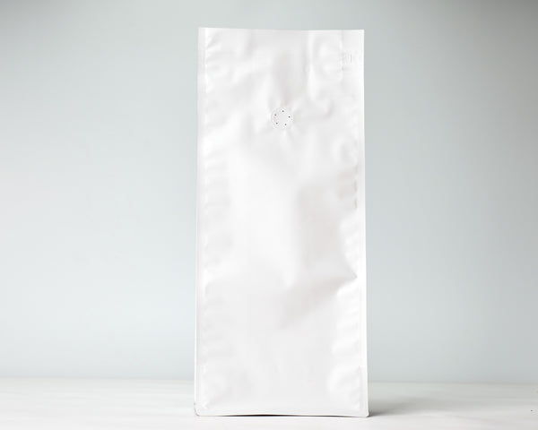 12 oz Block Bottom Bag with Valve with Pull Zipper